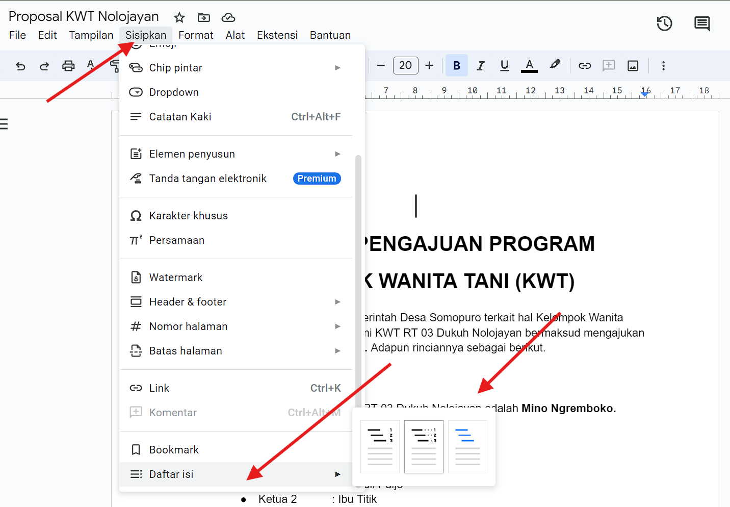 Tutorial Cara Membuat Daftar Isi Di Google Docs Otomatis Cepat Dan Mudah Musho