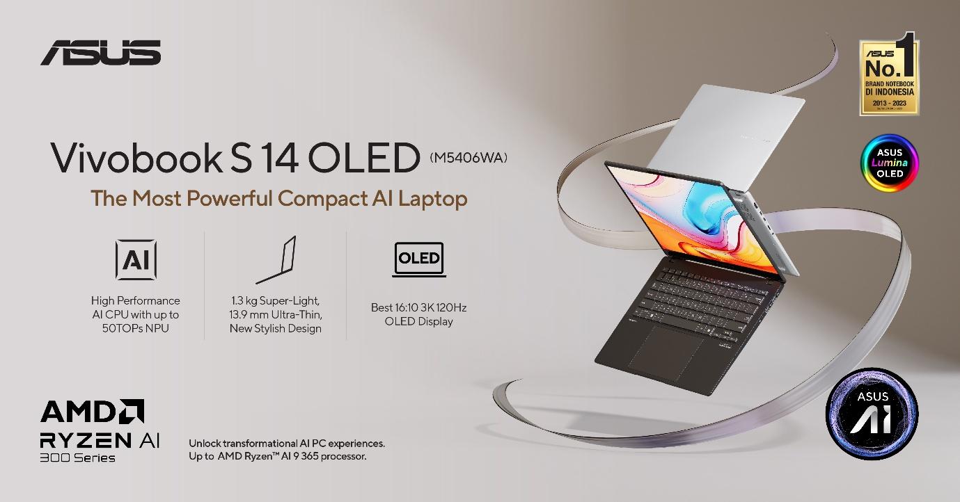 ASUS Vivobook S 14 OLED, Laptop Tipis, Ringan, dan Cerdas di Era AI - (1) asus vivo book 14 oled